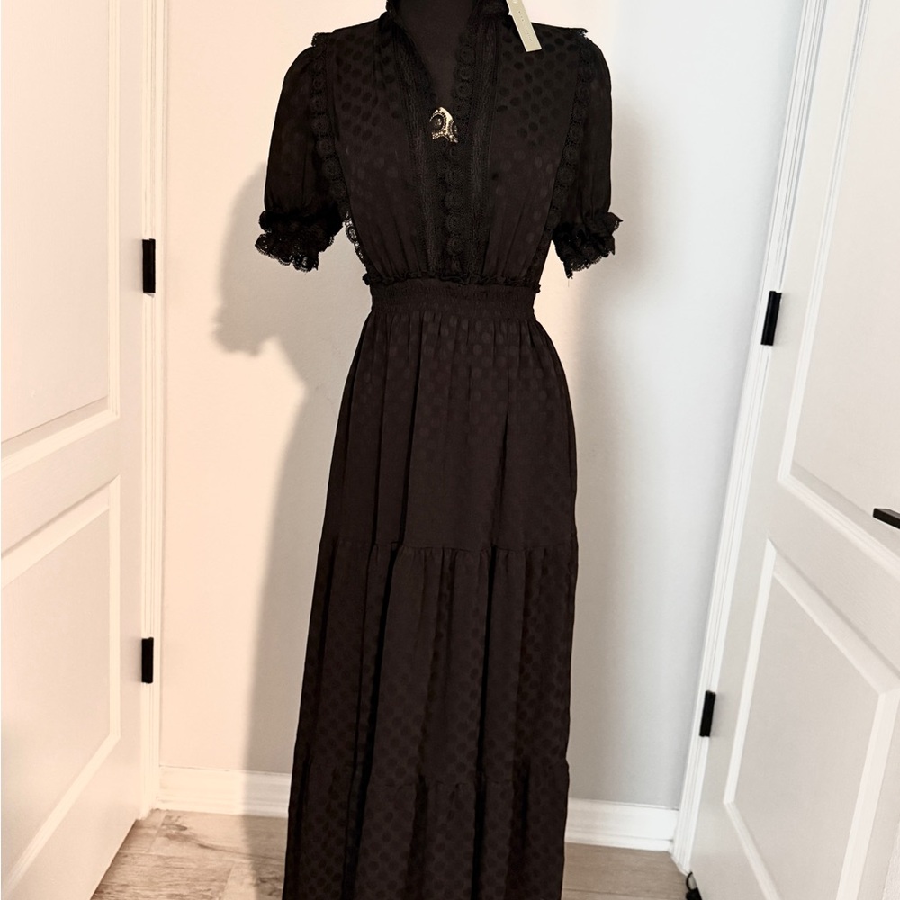 Max Studio Black Long Sleeve Maxi Dress